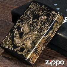 Zippo Phoenix nero oro 2 lati
