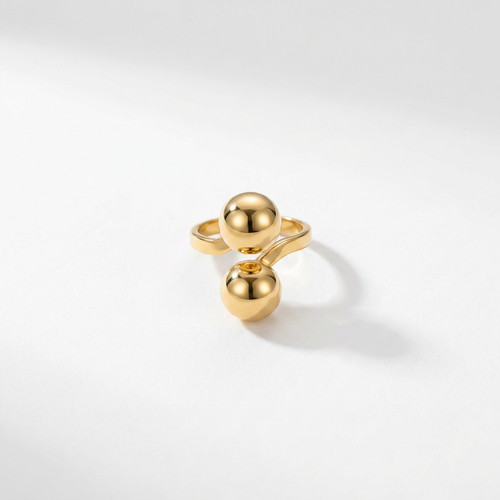 Anello oro doppia sfera sfera