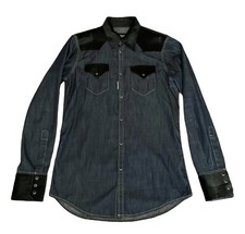 Dsquared2 camicia uomo di sfilata in denim e vero cavallino (retail 1000€)