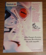 Rara pubblicità vintage REEBOK THE PUMP scarpe sportive 1990