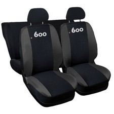 COPRISEDILI COMPATIBILI CON 600 SEICENTO FODERE AUTO BICOLORE NERO/GRIGIO SCURO