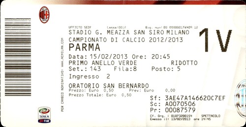 Biglietto stadio milan - biglietto,
