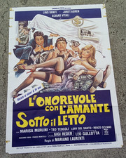 manifesto L'ONOREVOLE CON L'AMANTE SOTTO IL LETTO Lino Banfi Janet Agren Vitali