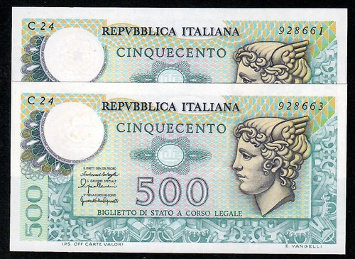 Lotto banconote italiane 500 - italiane,
