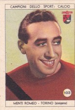 Figurina calciatori MENTI ROMEO - GRANDE TORINO N.103 Ed. LAVAZZA 1950 originale