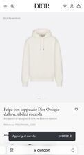 Dior Oblique Hoodie Towel Hooded Sweatshirt Jacket Size S Felpa 100% AUTHENTIC