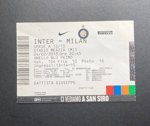 Biglietto serie inter - serie,