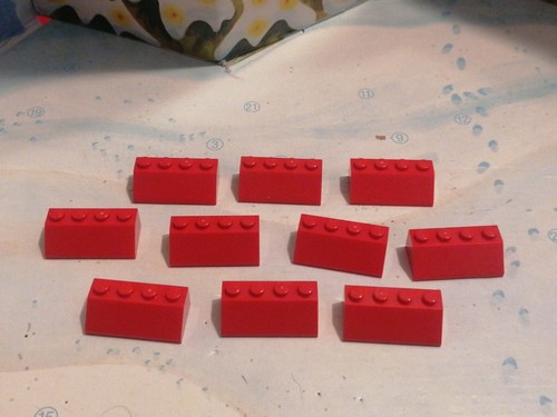 Lego red slope - slope, ref