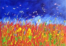 " Campo di pane " omaggio a M.Schifano olio su tela cm.50x70, no Mario Schifano