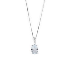 Collana Bliss Stephanie Acquamarina 20108486 Necklace Oro Bianco Diamanti Donna