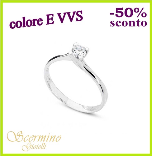 Anello solitario oro bianco - solitario,