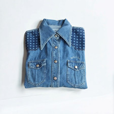 Replay&Sons Camicia jeans blu stile western vintage taglia VIII(14 anni)