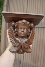 Antica consolle da parete angelo putti in legno intagliato francese
