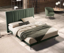 LETTO MATRIMONIALE C/RETE ORT. DI STRUTTURA L.160/180 RIVESTITO C/TESSUTI LUSSO