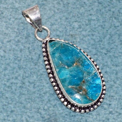 Ciondolo apatite blu placcato
