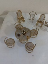 SET TAVOLO DA PRANZO E CUCINA CON 4 SEDIE,  + 2 DONDOLO e altro -ottone- (ba01)