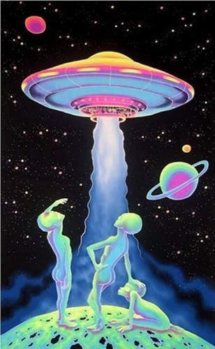 Plaque métal ovni ufo - plaque,