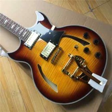 Chitarra elettrica Johnny A Jazz fatta a mano spedizione gratuita, corpo semivuoto Sunburst