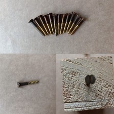 VITE PER LEGNO OTTONE TESTA SVASATA PIANA 3,5x24 12 PEZZI