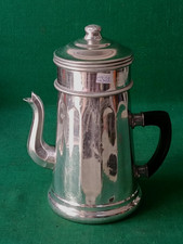 VECCHIA CAFFETTIERA A PERCOLAZIONE IN ALLUMINIO VINTAGE ANNI '70. CJ21