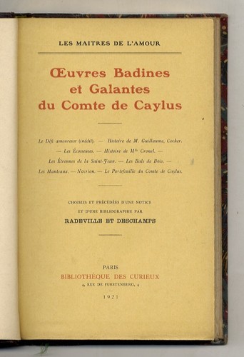 Oeuvres badines galantes - oeuvres,