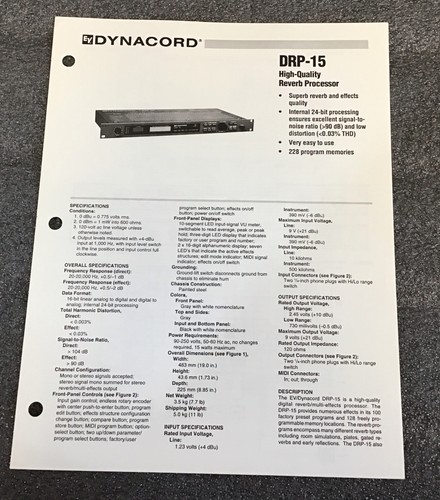 Electro voice dynacord drp15 - electro-voice,