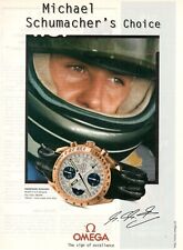 OMEGA SPEEDMASTER MICHAEL SCHUMACHER F1 1998 Pubblicità 1 pagina FIRMA OROLOGIO 