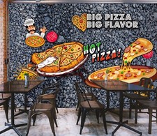 Carta da parati 3D pizza calda