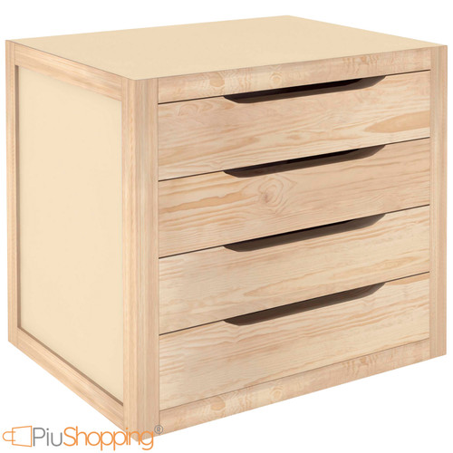 Cassettiera legno naturale - in,