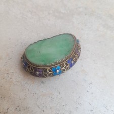 ANTIQUE GREEN JADE BROOCH