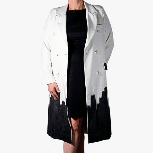 Blazer trench lungo dipinto - , a