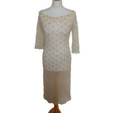 Abito midi panna pizzo