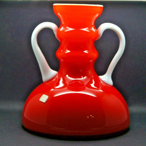 Vaso vetro rosso anni 70 - in,