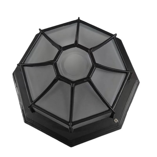 Plafoniera ottagonale nera e27