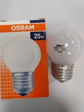 Lampadina sferetta goccia ridotta smerigliata 25w E27 incandescenza Osram