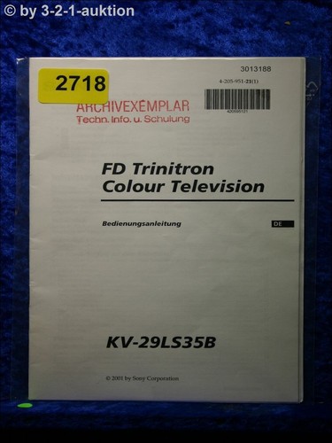 Sony manuale uso 29ls35b - manuale, kv