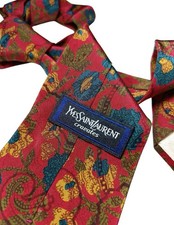 Yves Saint Laurent Vintage Tie Pure Silk Floral Pattern Handmade Perfect 9,5 Cm