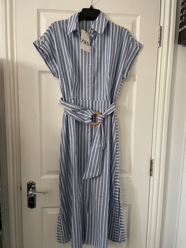 Abito zara midi rigato maniche - rigato,