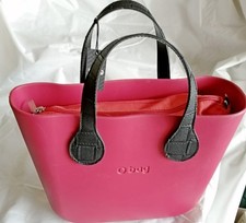 O bag MINI - Borsa Nuova Originale O bag col. CORALLO Int. ARANCIO Manici  NERO