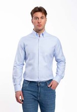 Camicia Uomo Manica Lunga 100% Cotone Falso Unito INGRAM 5T162-6-SLI-B