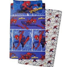 Completo Letto Singolo 3pz Spiderman Lenzuolo Sopra/Sotto con angoli+Federa