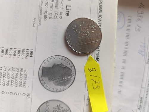 Moneta 100 lire del - lire,