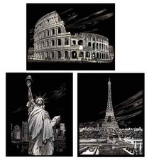 A4 Landmarks Argento Incisione
