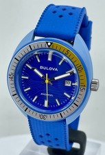 Orologio da polso 41 mm BULOVA Snorkel 98B445 Blue Tang Fish quadrante blu SCATOLA E DOCUMENTI