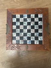 scacchiera antica orientale in legno