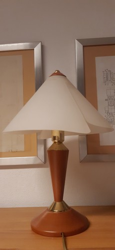 Lampada vintage legno vetro - , e