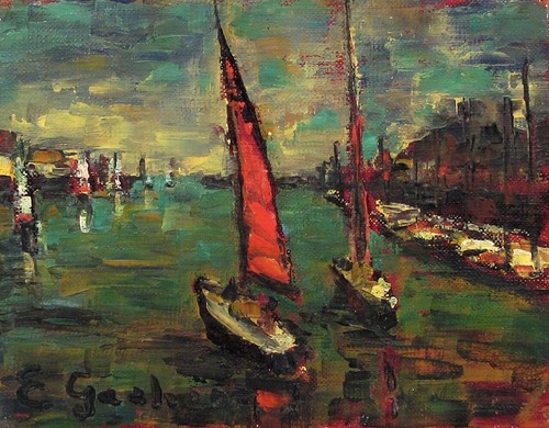 Dipinto olio tela francese - tela,