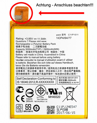 Batteria integrata c11p1511 - integrata,