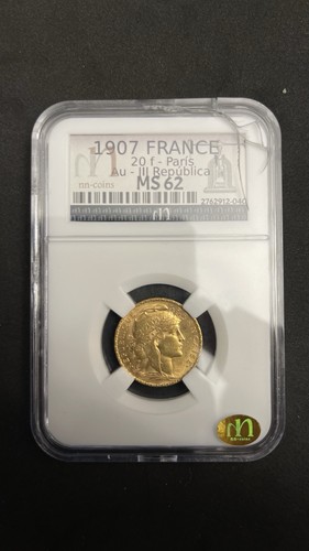 Moneda oro francos 1907 - oro,