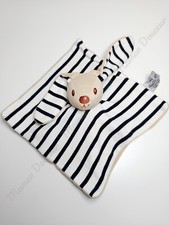 Doudou plat carré lapin yeux - doudou,